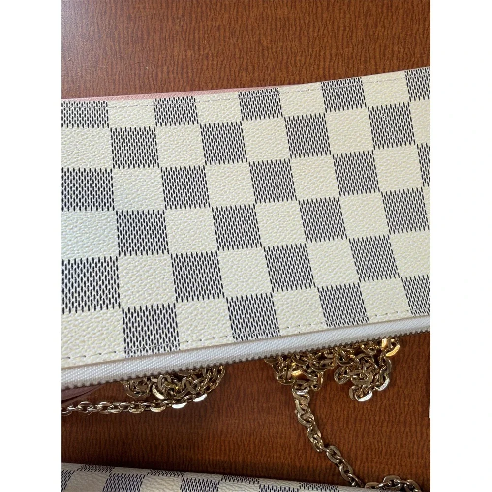 Louis Vuitton Pochette Felicie Damier Azur Chain Shoulder Bag N63106 With Insert